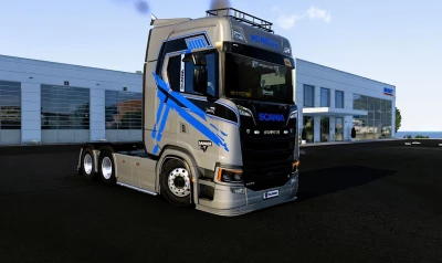 Scania S silver blue x green striped v1.0