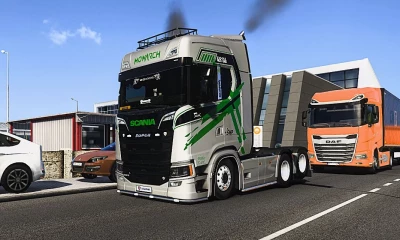 Scania S silver blue x green striped v1.0