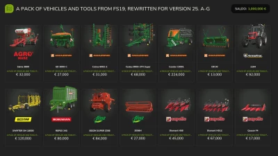 Vehicles and Tools (A-G) v1.0.0.1
