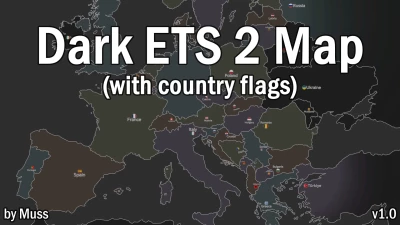Dark ETS 2 Background Map v1.0