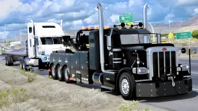 Rebuilt Blades Peterbilt 388 Wrecker + Wrecker Trailer v1.2