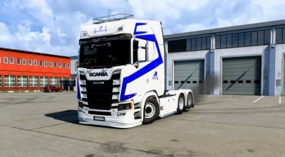 Scania S Adonai skin (Blue, red and grey) v1.0