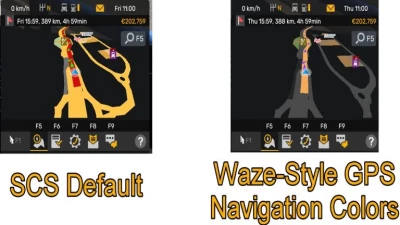 ATS Waze Style GPS Navigation Colors – Realistic Dark Mode v1.0 1.54