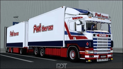 Scania 164G 580 PWT thermo + Trailer v13 1.54