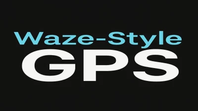 ATS Waze Style GPS Navigation Colors Realistic Dark Mode v1.6 1.56