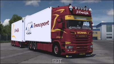 Scania R580 J.Vrolijk Transport + Trailer v13 1.55