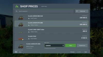 Admin Shop Prices v1.0.0.0