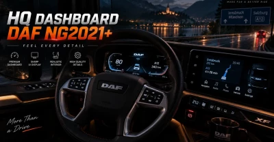 High Quality Dashboard DAF NG2021+ v2.15 [ETS2 1.62]