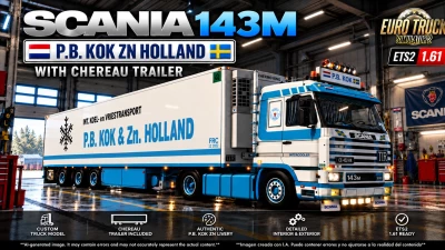 SCANIA 143M V8 500 P.B. KOK v2.0 ETS2 1.60-1.61.x