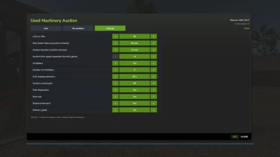 Used Machinery Auction v1.0.0.0