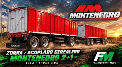 Zorra Acoplado Montenegro 2 + 1- Trailer v1.0