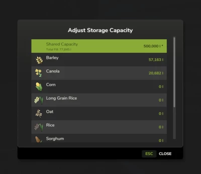 Adjust Storage Capacity V0.6.0.0