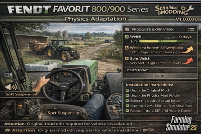 Physics mod for Fendt Favorit 800_900 Series v1.0.0.0