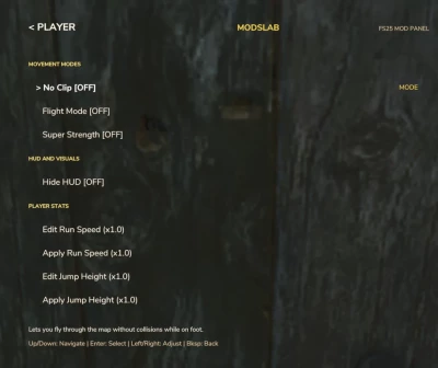 Enhanced Mod / Cheat Menu v1.0