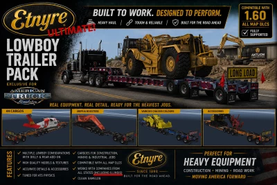 ETNYRE ULTIMATE LOWBOY TRAILERS PACK ATS (EXCLUSIVE MOD) 1.59-1.60.x