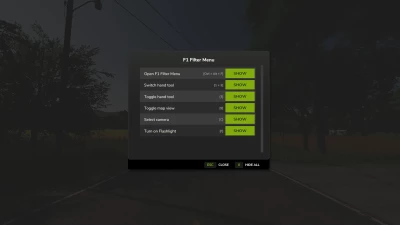F1 Filter Menu v1.0.0.0