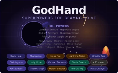 GodHand - SuperPowers mod for BeamNG Drive (v1.2+1.3)