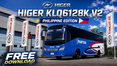 HIGER KLQ6128K V2 – Philippine Edition ETS2 1.60