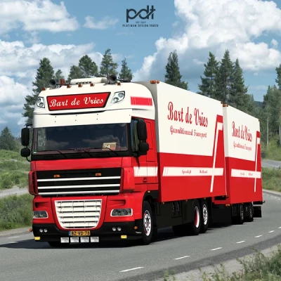 DAF XF 105 + Trailer "Bart De Vries" v12 1.60