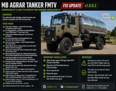 Mercedes-Benz Agrar Truck Tanker v1.0.0.3
