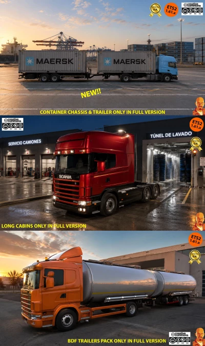 SCANIA MEGAMOD v8.0 WITH CONTAINERS CARGO 1.60-1.61.x