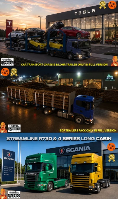SCANIA MEGAMOD v8.0 WITH CONTAINERS CARGO 1.60-1.61.x