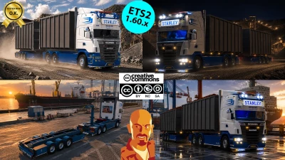 SCANIA R560 V8 ABROLL + BDF CONTAINER TRAILER v1.0 ETS2 1.60.x