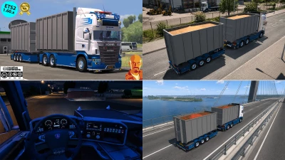 SCANIA R560 V8 ABROLL + BDF CONTAINER TRAILER v1.0 ETS2 1.60.x