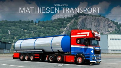 Scania R580 + Trailer "Mathiesen transport" v4.0 1.60