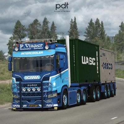 Scania R650 + Trailer "P.Visser" v5.0 1.60