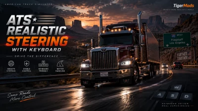 [1.61] ATS Realistic Steering with Keyboard v3.1.21