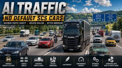 AI Traffic No Default SCS Cars v1.3 [1.61]