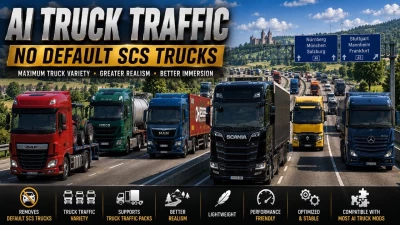 AI Traffic No Default SCS Trucks v1.3 [1.61]