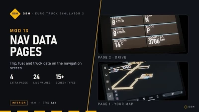 DBM Nav Data Pages – Trip, Fuel and Truck Data on Your Navigation Screen v1.61
