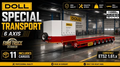 DOLL SPECIAL TRANSPORT TRAILERS v5.0 ETS2 1.60-1.61.x