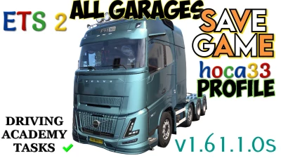 ETS2 Save Profile v1.61.1.0s (All Map DLCs Required)