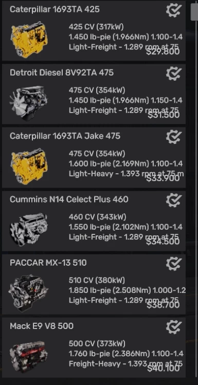 EXPRESS ENGINE PACK – CUMMINS N14, CAT C15 6NZ, MACK E9 V8, DETROIT 8V92 V1.2