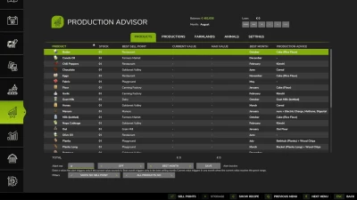 Production Advisor v1.0.0.0
