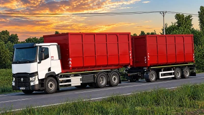 Renault TCK hooklift + Zaslaw Trailer v2.0 1.60