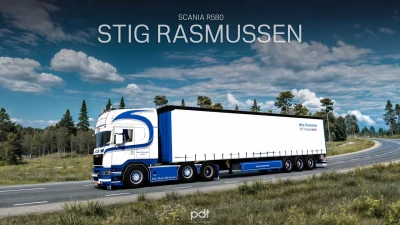 Scania R580 + Trailer Stig Rasmussen v12 1.60