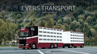 Scania S500 + Trailer "Evers Transport" v13 1.60