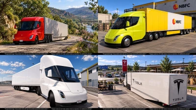 TESLA SEMI TRUCK 2019 + TRAILER v3.0 ETS2 1.60-1.61.x
