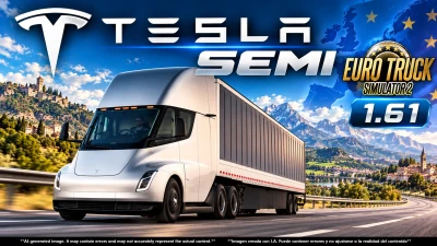 TESLA SEMI TRUCK 2019 + TRAILER v3.0 ETS2 1.60-1.61.x