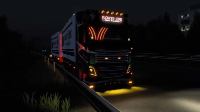 Volvo FH16 Tandem Flower Line + Trailer v7.0 1.60