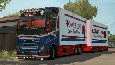 Volvo FH16 Tandem Flower Line + Trailer v7.0 1.60