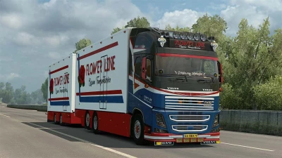 Volvo FH16 Tandem Flower Line + Trailer v7.0 1.60