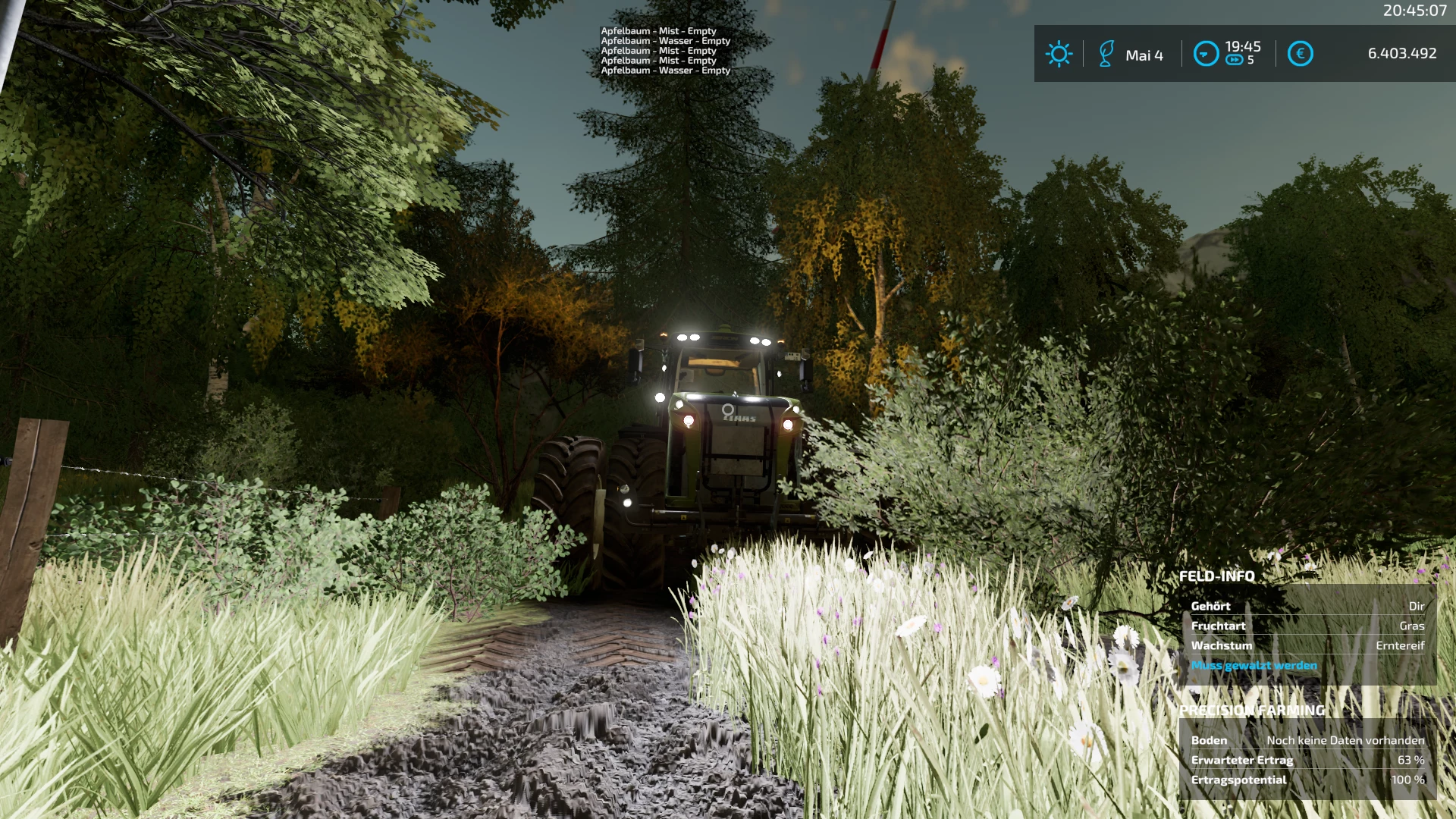 Claas allein im Wald