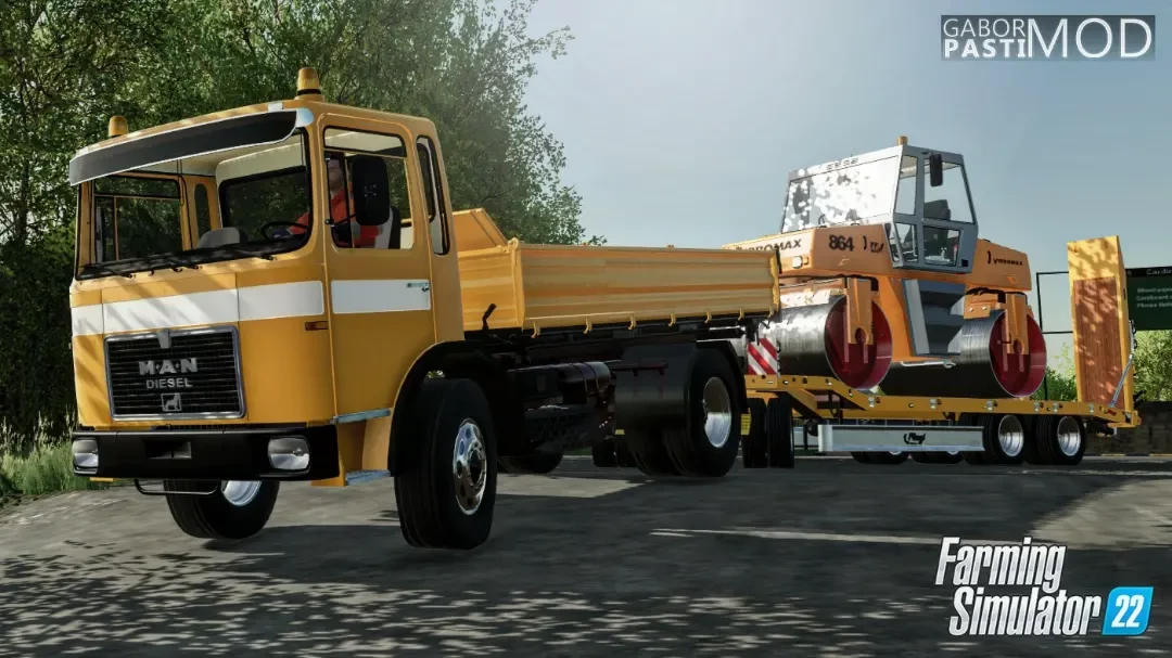 Vibromax 864 road roller + MAN Diesel tipper truck