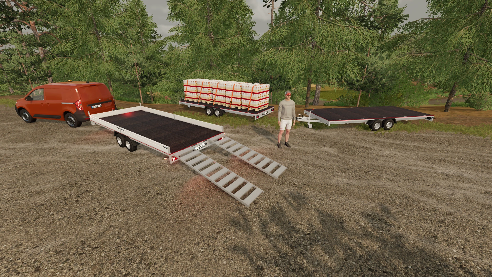 EU Style Platform trailer with ramps
