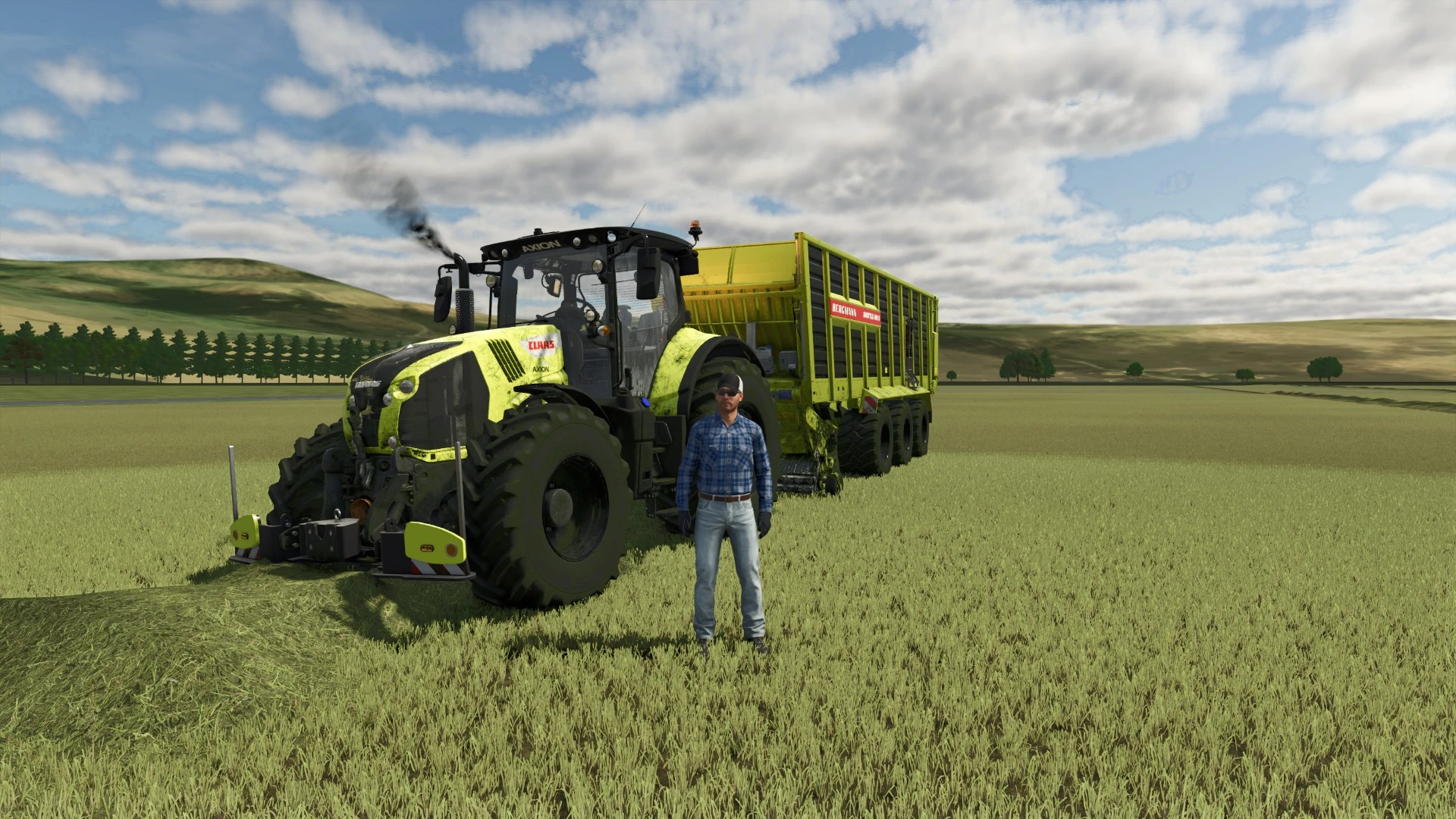 ramassage d'herbe sur 169 hectares